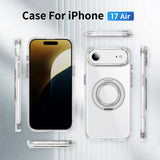 Full Protective iPhone 17/ 17Plus/ 17Pro/ 17ProMax Case w/ Magnetic Rotatable Ring Stand- Soft Flex, Anti-Drop/Fingerprint -360 shockproof