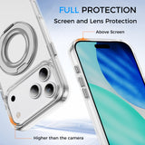 Full Protective iPhone 17/ 17Plus/ 17Pro/ 17ProMax Case w/ Magnetic Rotatable Ring Stand- Soft Flex, Anti-Drop/Fingerprint -360 shockproof