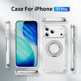 Full Protective iPhone 17/ 17Plus/ 17Pro/ 17ProMax Case w/ Magnetic Rotatable Ring Stand- Soft Flex, Anti-Drop/Fingerprint -360 shockproof