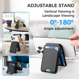 MagSafe Magnetic Leather Wallet with Adjustable Phone Stand – Compatible with iPhone 17/16/15/14/13/12 Series - Slim Design