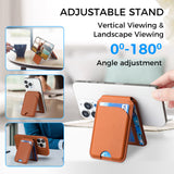 MagSafe Magnetic Leather Wallet with Adjustable Phone Stand – Compatible with iPhone 17/16/15/14/13/12 Series - Slim Design