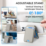 MagSafe Magnetic Leather Wallet with Adjustable Phone Stand – Compatible with iPhone 17/16/15/14/13/12 Series - Slim Design
