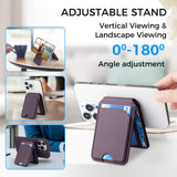 MagSafe Magnetic Leather Wallet with Adjustable Phone Stand – Compatible with iPhone 17/16/15/14/13/12 Series - Slim Design