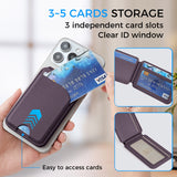 MagSafe Magnetic Leather Wallet with Adjustable Phone Stand – Compatible with iPhone 17/16/15/14/13/12 Series - Slim Design