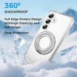 Full Protective SAMSUNG Galaxy S25/ S25 Plus / S25 Edge / S25 ULTRA Case w/ Magnetic Rotatable Ring Stand- Soft Flex -360 shockproof