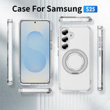 Full Protective SAMSUNG Galaxy S25/ S25 Plus / S25 Edge / S25 ULTRA Case w/ Magnetic Rotatable Ring Stand- Soft Flex -360 shockproof