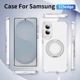 Full Protective SAMSUNG Galaxy S25/ S25 Plus / S25 Edge / S25 ULTRA Case w/ Magnetic Rotatable Ring Stand- Soft Flex -360 shockproof