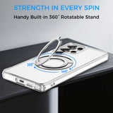 Full Protective SAMSUNG Galaxy S25/ S25 Plus / S25 Edge / S25 ULTRA Case w/ Magnetic Rotatable Ring Stand- Soft Flex -360 shockproof