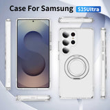 Full Protective SAMSUNG Galaxy S25/ S25 Plus / S25 Edge / S25 ULTRA Case w/ Magnetic Rotatable Ring Stand- Soft Flex -360 shockproof