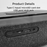 10W Bluetooth Stereo Speaker-Alarm Clock, Wireless Charging, RGB light
