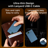 Ultra-thin Magnetic Power Bank, 5000mAh capacity – Type-C USB PD20W fast charge and 15W wireless - foldable stand and LED Display