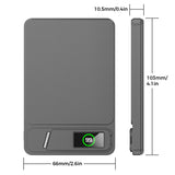 Ultra-thin Magnetic Power Bank, 5000mAh capacity – Type-C USB PD20W fast charge and 15W wireless - foldable stand and LED Display