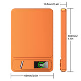 Ultra-thin Magnetic Power Bank, 5000mAh capacity – Type-C USB PD20W fast charge and 15W wireless - foldable stand and LED Display