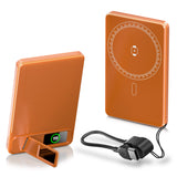 Ultra-thin Magnetic Power Bank, 5000mAh capacity – Type-C USB PD20W fast charge and 15W wireless - foldable stand and LED Display
