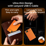 Ultra-thin Magnetic Power Bank, 5000mAh capacity – Type-C USB PD20W fast charge and 15W wireless - foldable stand and LED Display