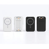 10000mAh Magnetic Power Bank w/ Stand- 3 Built-in Cables & Wireless Charging
