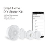 Smart Home Security Starter Kit Home Automation System, Hub|Motion Sensor | Temperature Sensor | Multi-Purpose Sensor, 24/7 Monitoring System no Contract Free for Home Office APP alerts