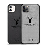 Alpha Digital Luxury Soft Texture Deer Patterned TPU Cloth Protective Case for iPhone 12 & iPhone Pro, Dirt-resistant, Anti-Shock, Anti-Fingerprint, Full Body Protective