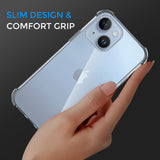 Alpha Digital Crystal Clear Case for iPhone14/14Plus/14Pro/14ProMax, Shock Absorption Bumper, Soft Flexible TPU, Anti-Drop, Anti-Fingerprint, 360 Shockproof, Transparent Protective Back Cover