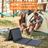 Model: SFZD-40 - Portable Foldable Solar Panel  for Charging - 40W 18V w/ 3 Outputs - High Conversion Efficiency