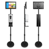 Sungale Digital Signage Stand w/ Hand Sanitizer Dispenser Station - Floor Standing - Great for Public Space Advertising