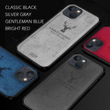Alpha Digital Luxury Soft Texture Deer Patterned TPU Cloth Protective Case for iPhone13, Dirt-resistant, Anti-Shock, Anti-Fingerprint, Full Body Protective