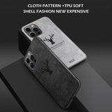 Alpha Digital Luxury Soft Texture Deer Patterned TPU Cloth Protective Case for iPhone13 Pro, Dirt-resistant, Anti-Shock, Anti-Fingerprint, Full Body Protective