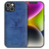 Alpha Digital Luxury Soft Texture Deer Patterned TPU Cloth Protective Case for iPhone14/14Plus, Dirt-resistant, Anti-Shock, Anti-Fingerprint, Full Body Protective